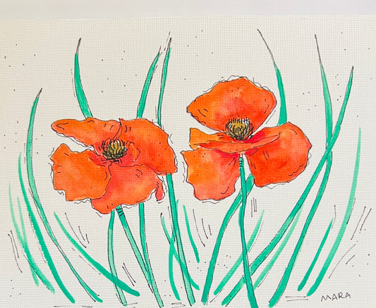 Hand-painted Postcards from the Garden